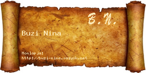 Buzi Nina névjegykártya